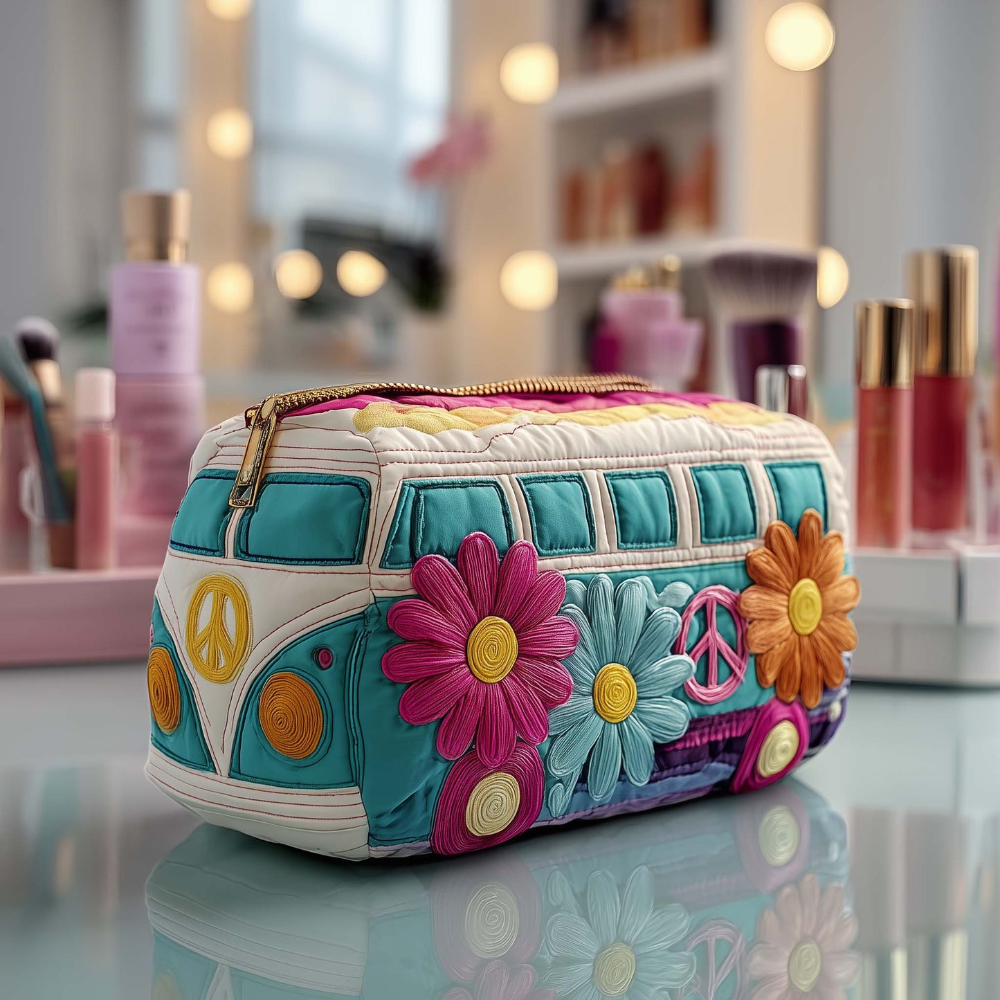 Hippie Van Quilted Makeup Bag GFTOTP13433