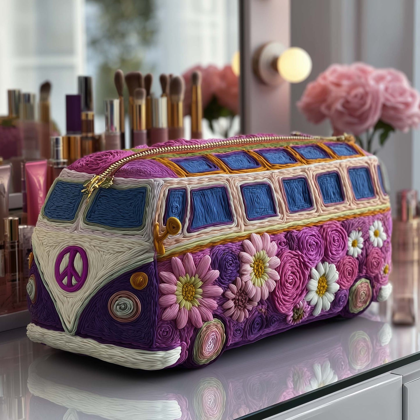 Hippie Van Quilted Makeup Bag GFTOTP13438