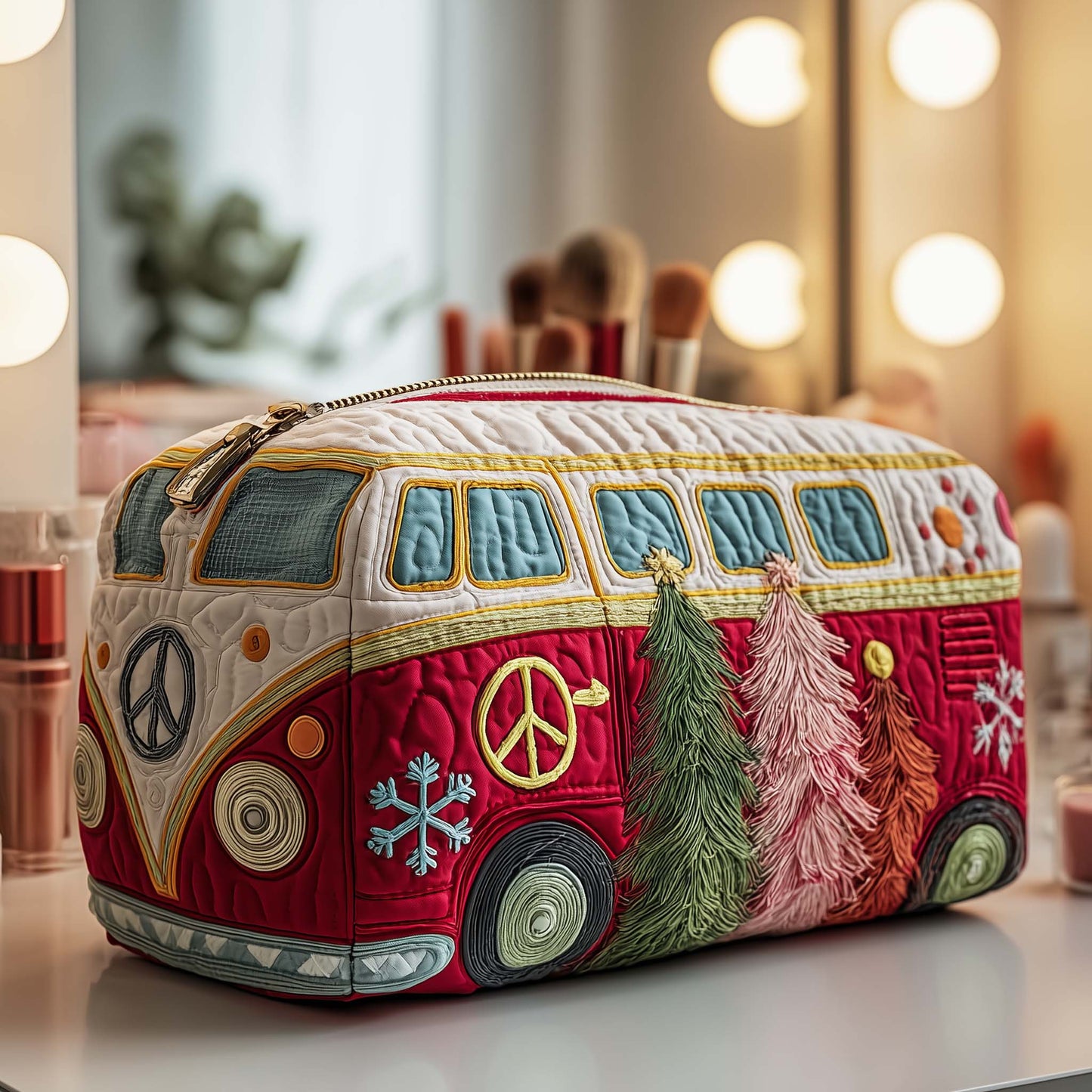 Christmas Van Quilted Makeup Bag GFTOTP13440