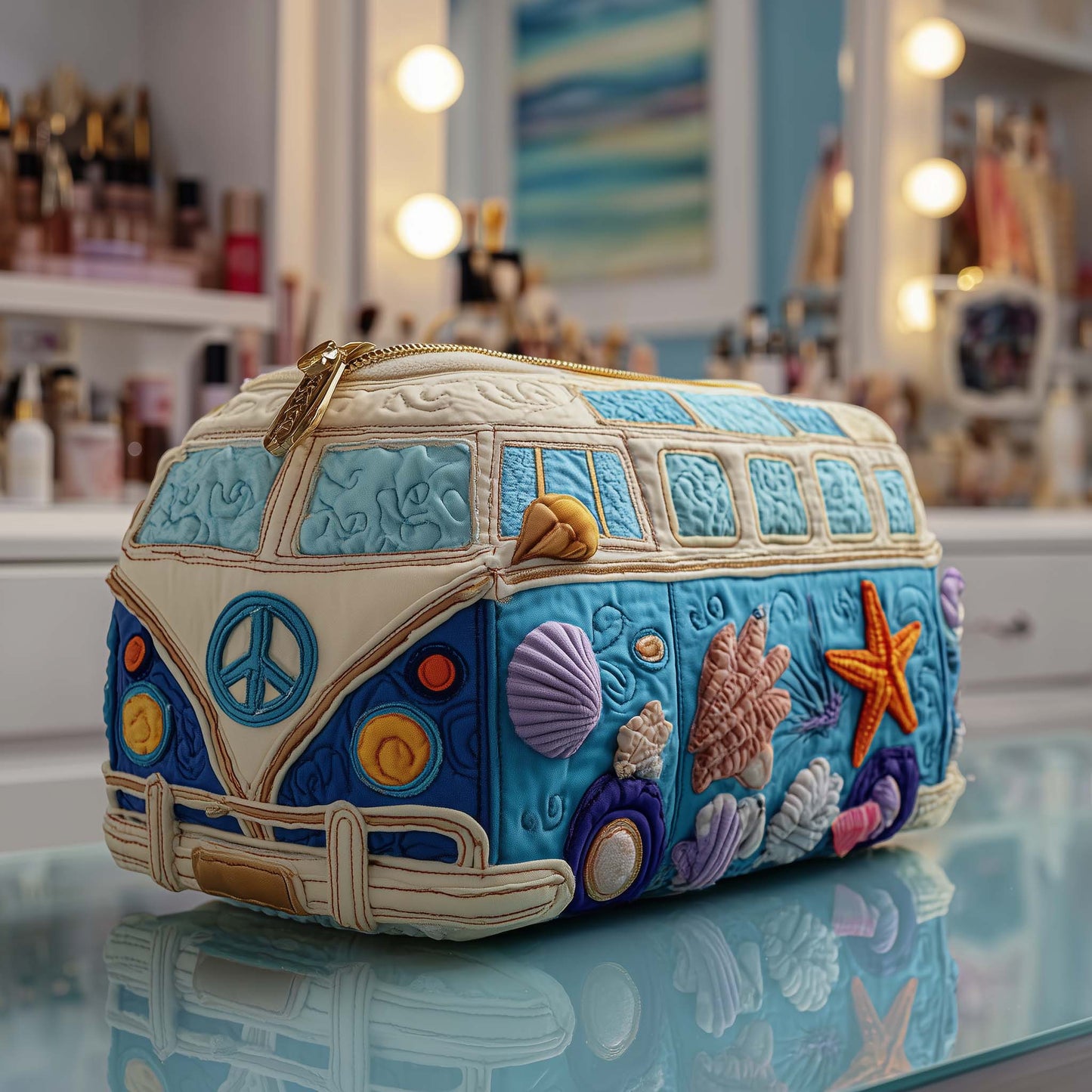Ocean Van Quilted Makeup Bag GFTOTP13442