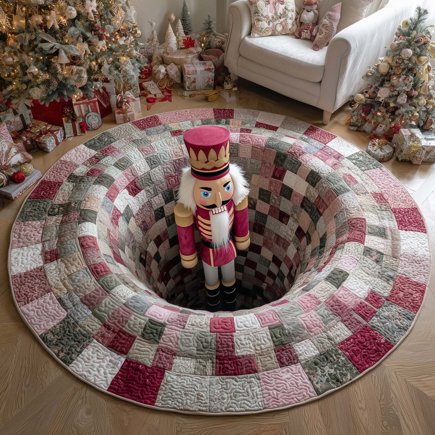 Playful Holiday Guardian Quilted Round Mat GFTOTP13444