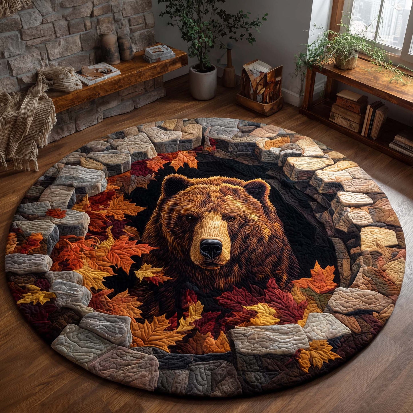 Mystic Bear Quilted Round Mat GFTOTP13451