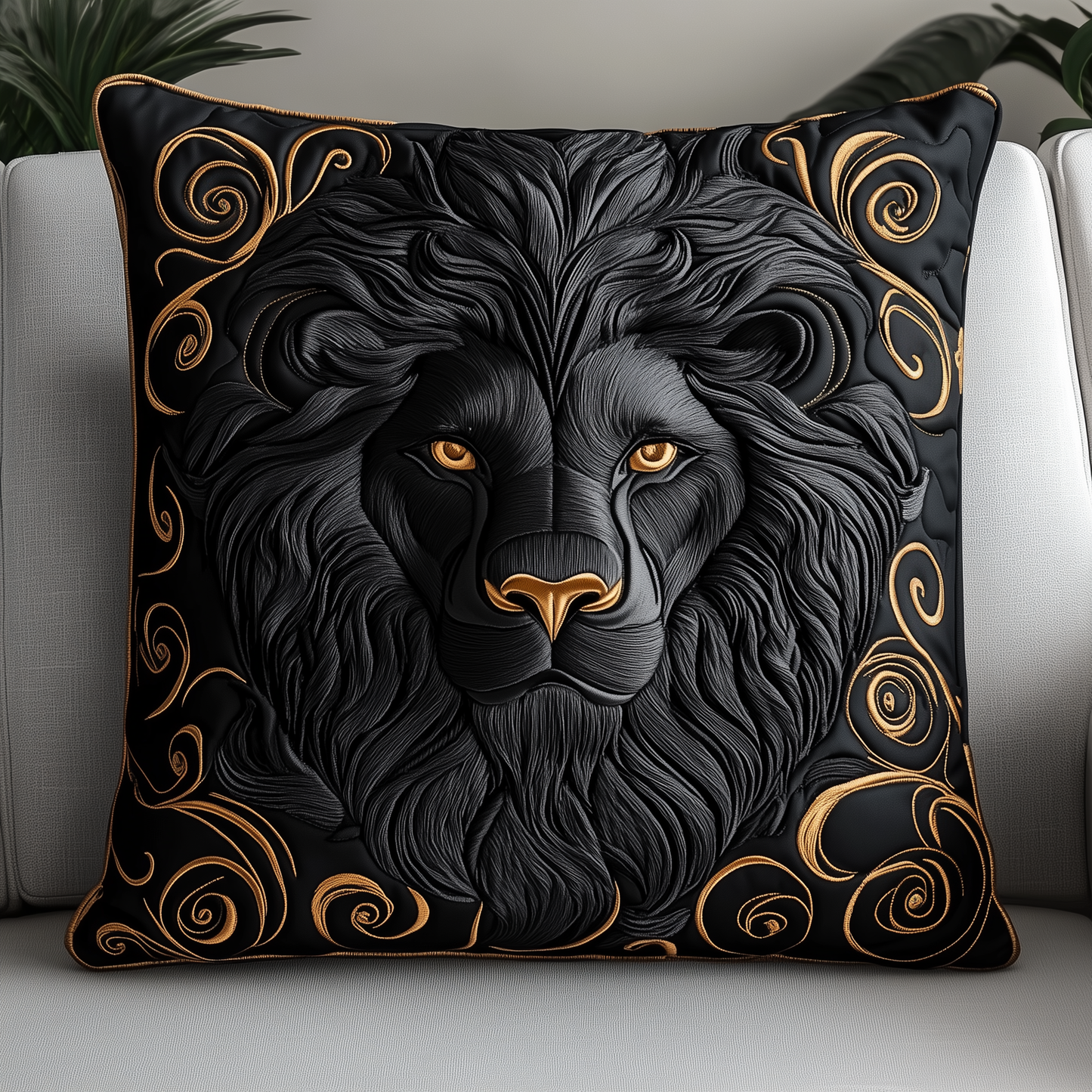 Majestic Lion Quilted Pillow Case GFTOTP1346