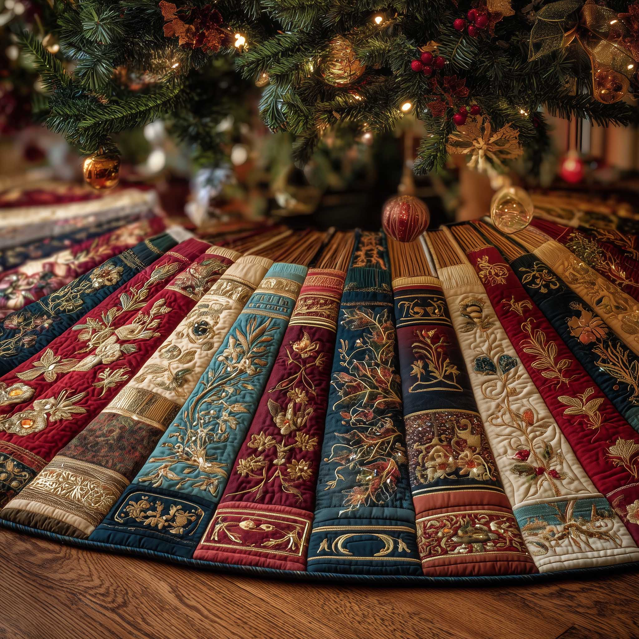 Book Nook Quilted Tree Skirt GFTOTP13482 – Patchique Store
