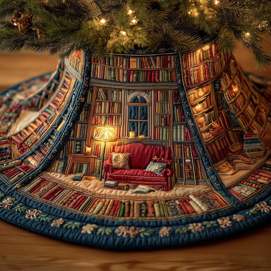 Book Nook Quilted Tree Skirt GFTOTP13485