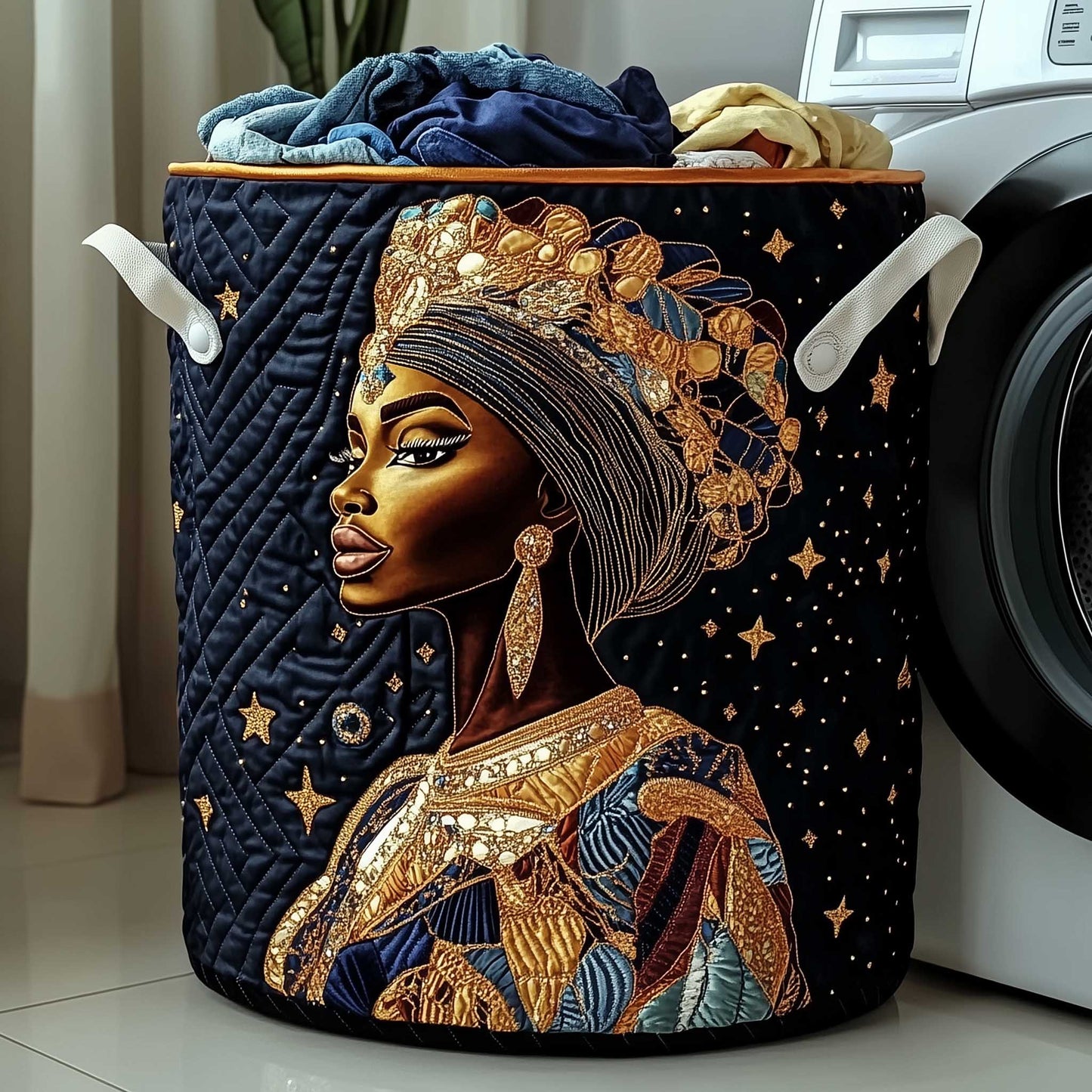 Golden Glow Quilted Laundry Basket GFTOTP13501