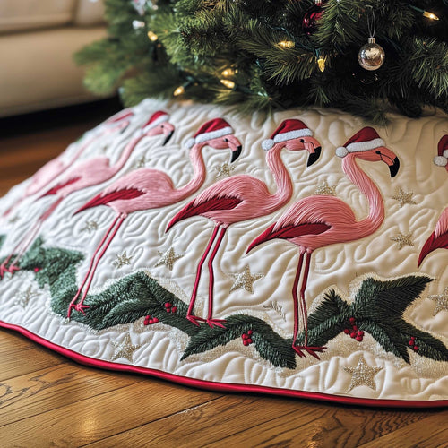 Jolly Flamingo Quilted Tree Skirt GFTOTP13512
