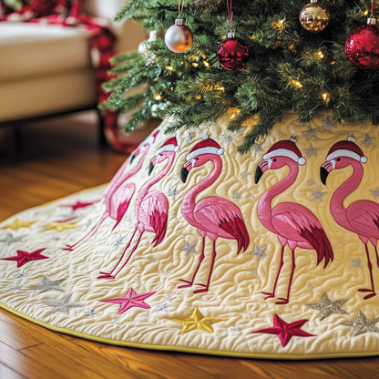 Jolly Flamingo Quilted Tree Skirt GFTOTP13513