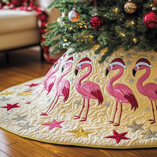 Jolly Flamingo Quilted Tree Skirt GFTOTP13513