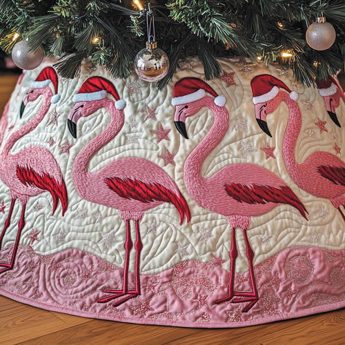 Jolly Flamingo Quilted Tree Skirt GFTOTP13515