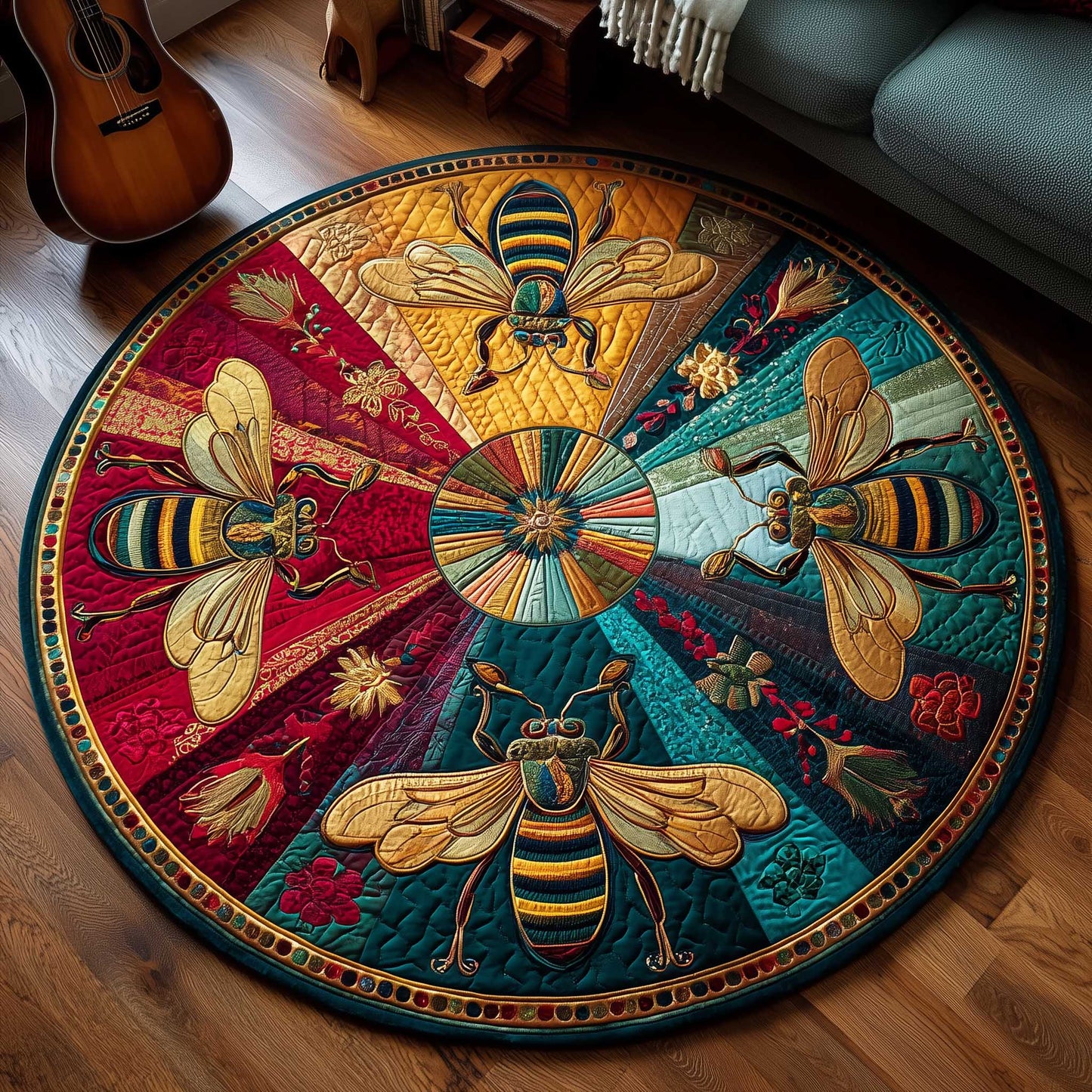 Sweet Worker Quilted Round Mat GFTOTP13540