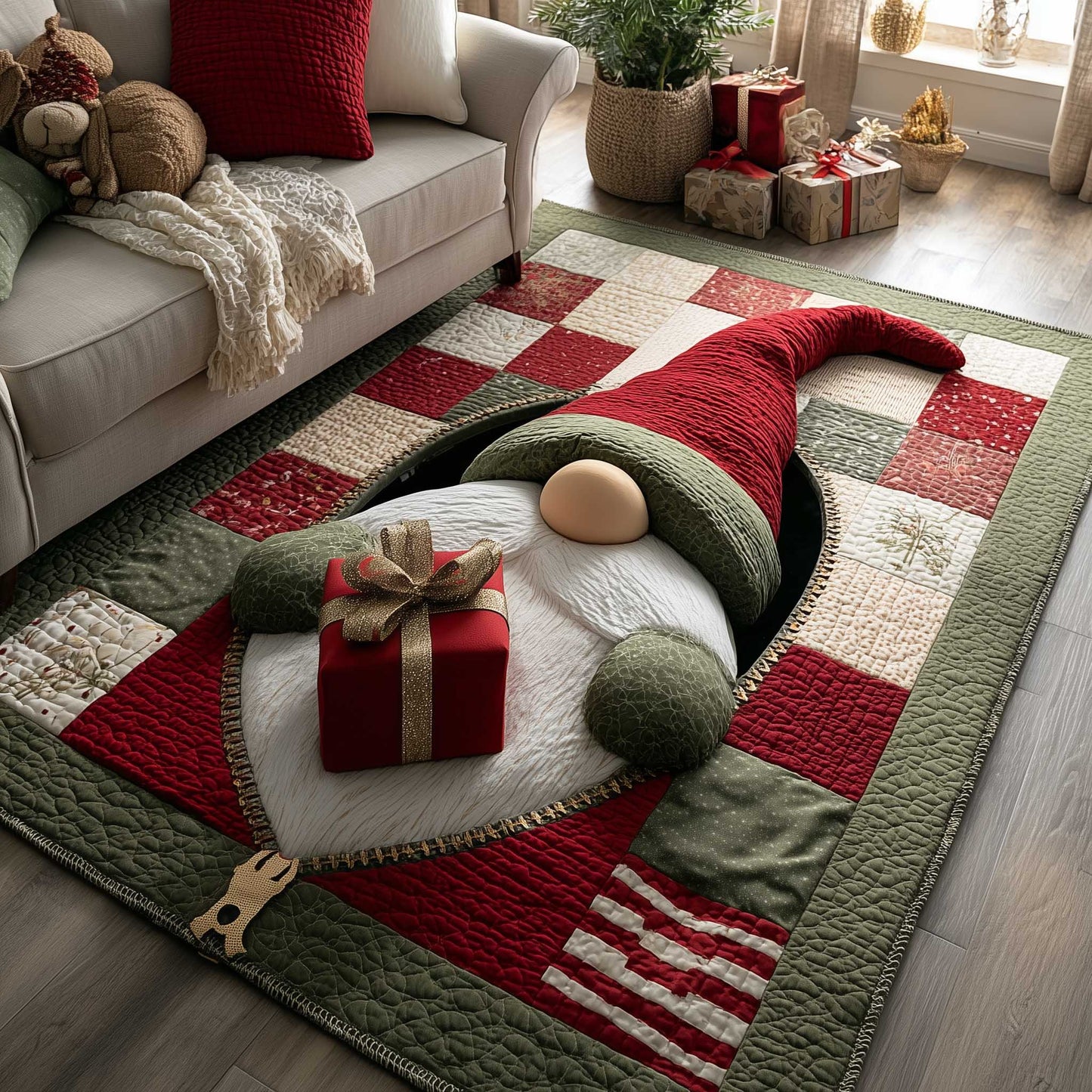 Christmas Gnome Area Rug GFTOTP13546