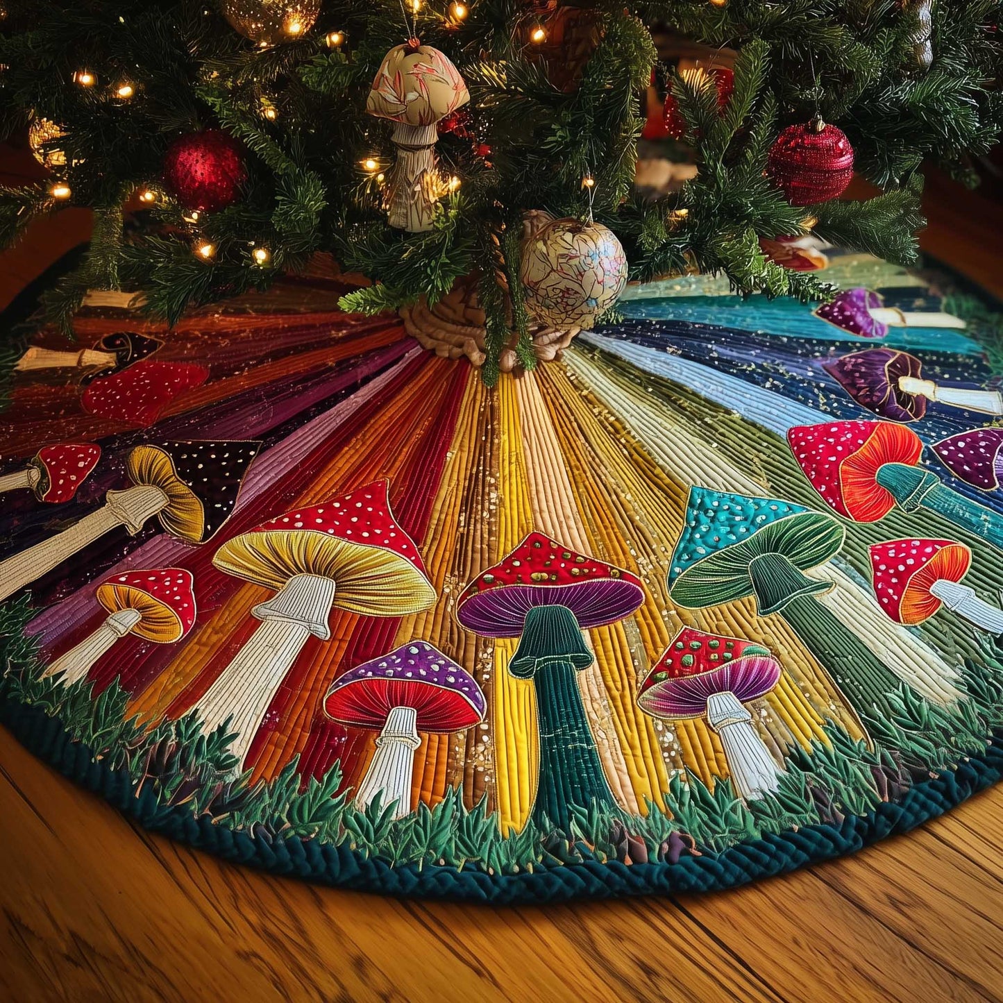 Groovy Holiday Quilted Tree Skirt GFTOTP13585