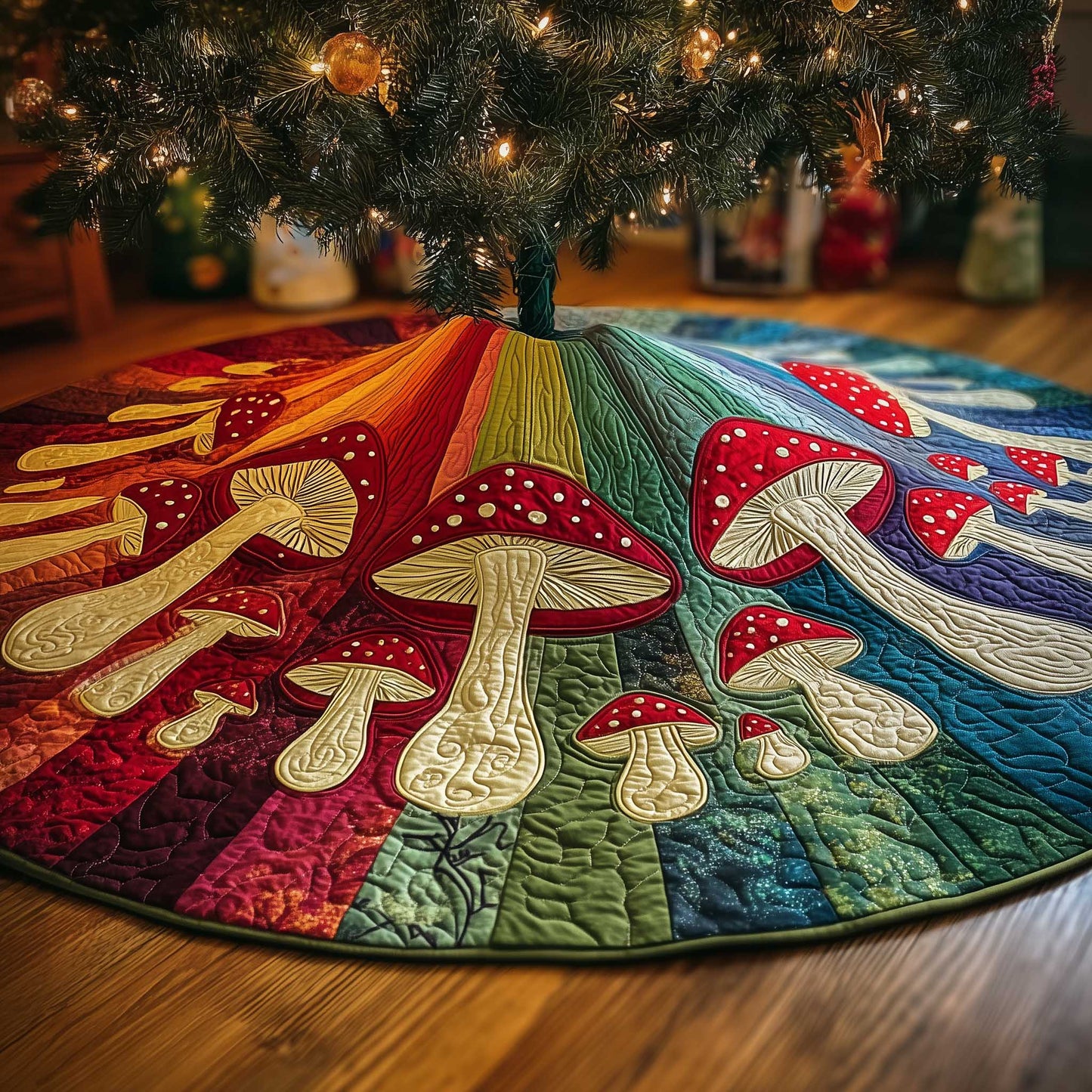 Groovy Holiday Quilted Tree Skirt GFTOTP13586