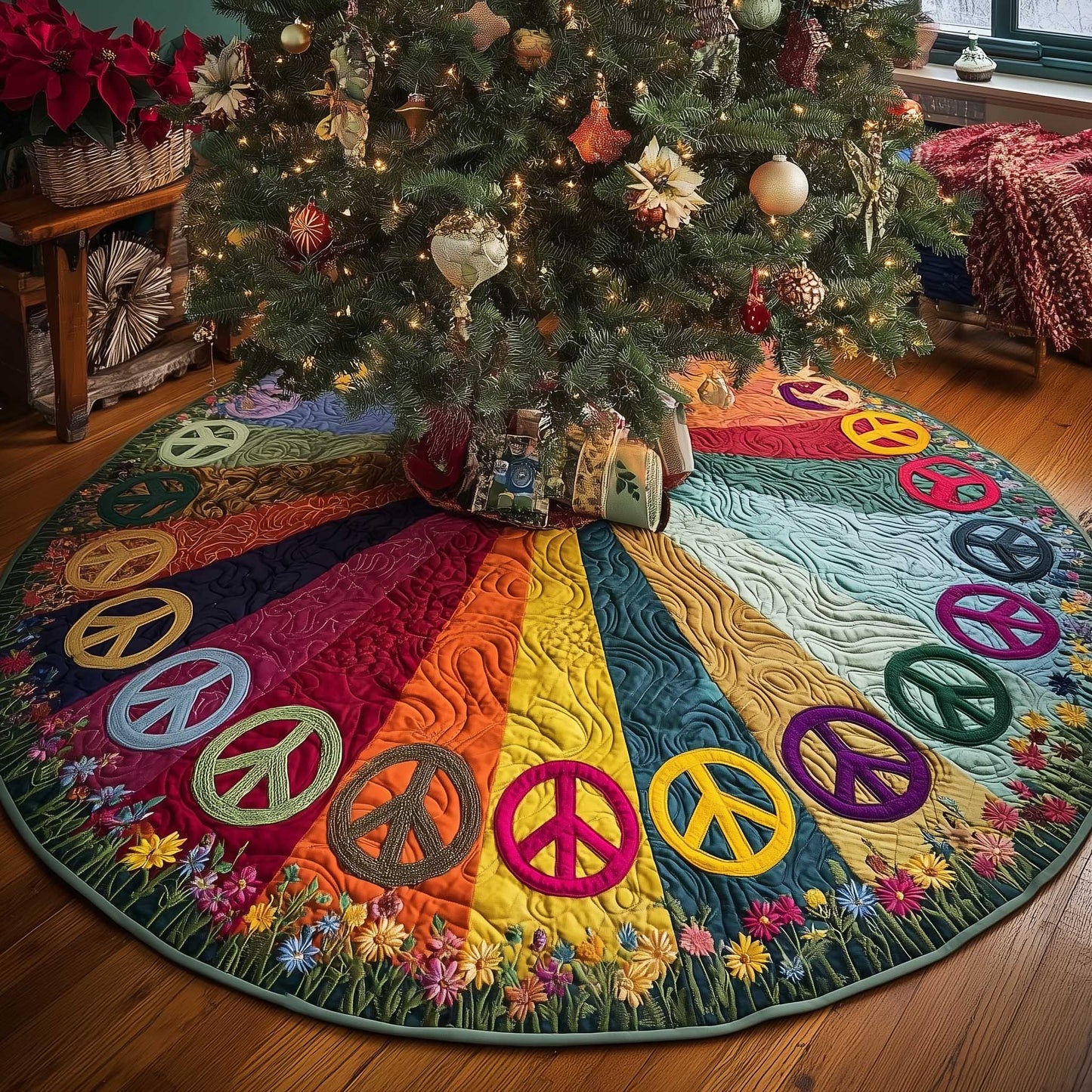 Groovy Holiday Quilted Tree Skirt GFTOTP13589
