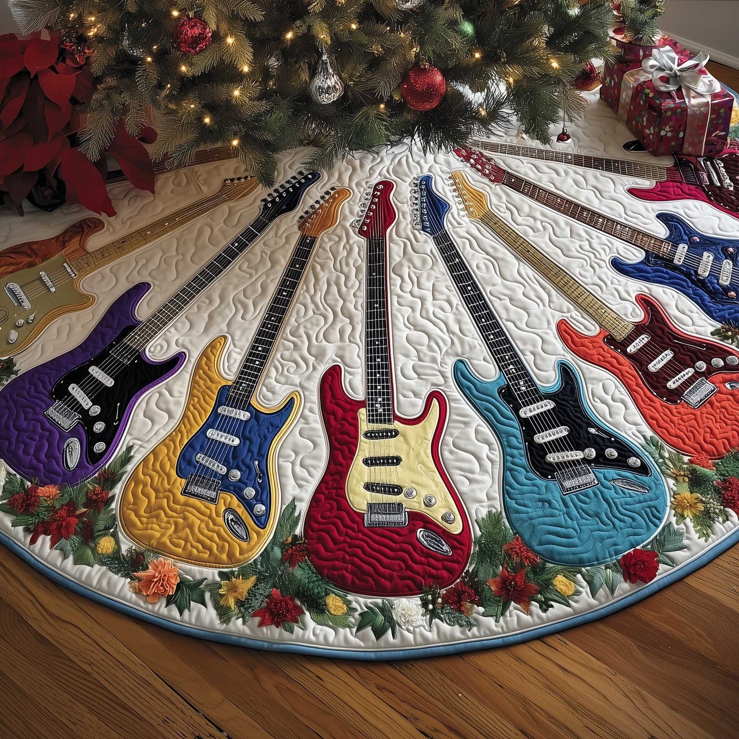 Rock 'n' Roll Quilted Tree Skirt GFTOTP13598