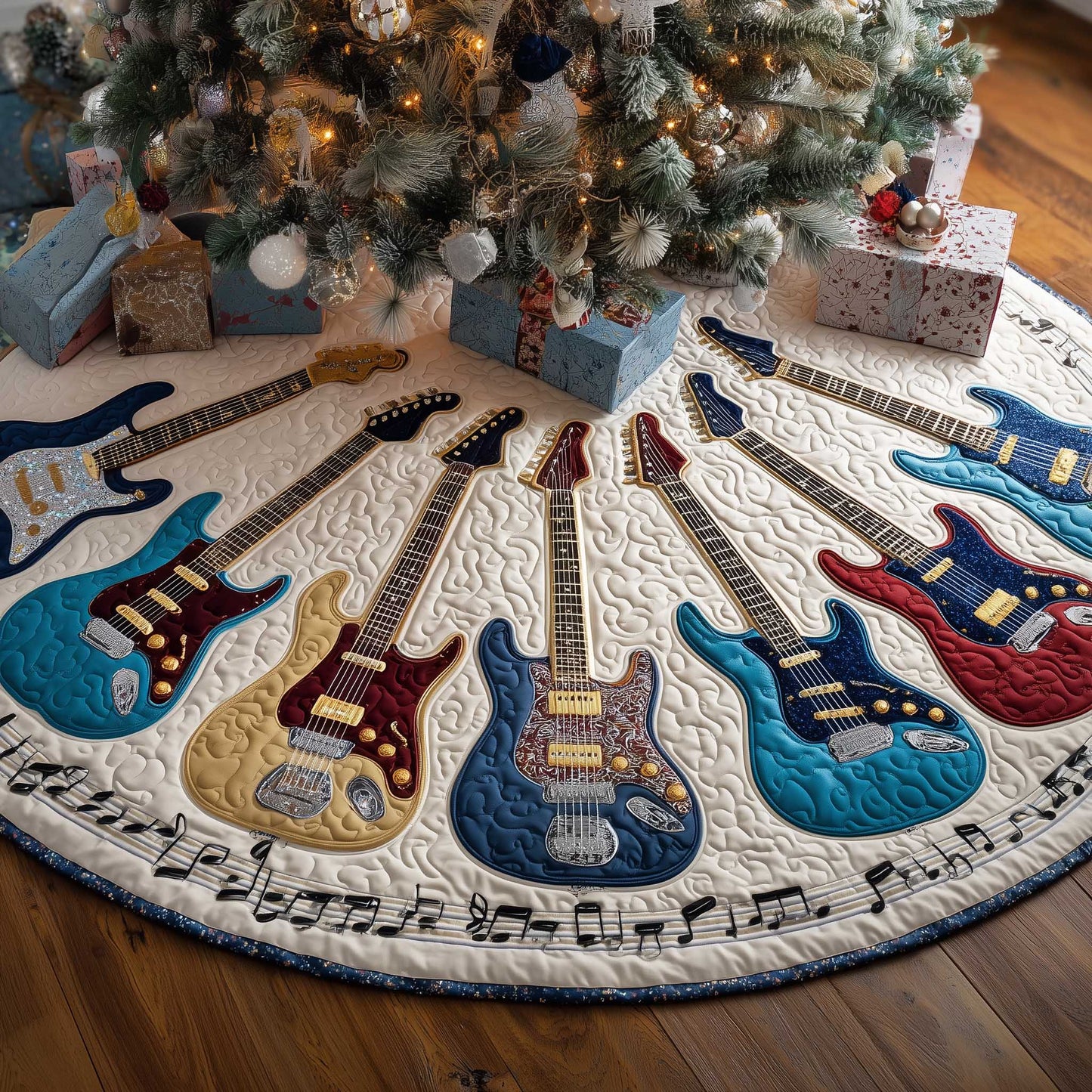 Rock 'n' Roll Quilted Tree Skirt GFTOTP13599