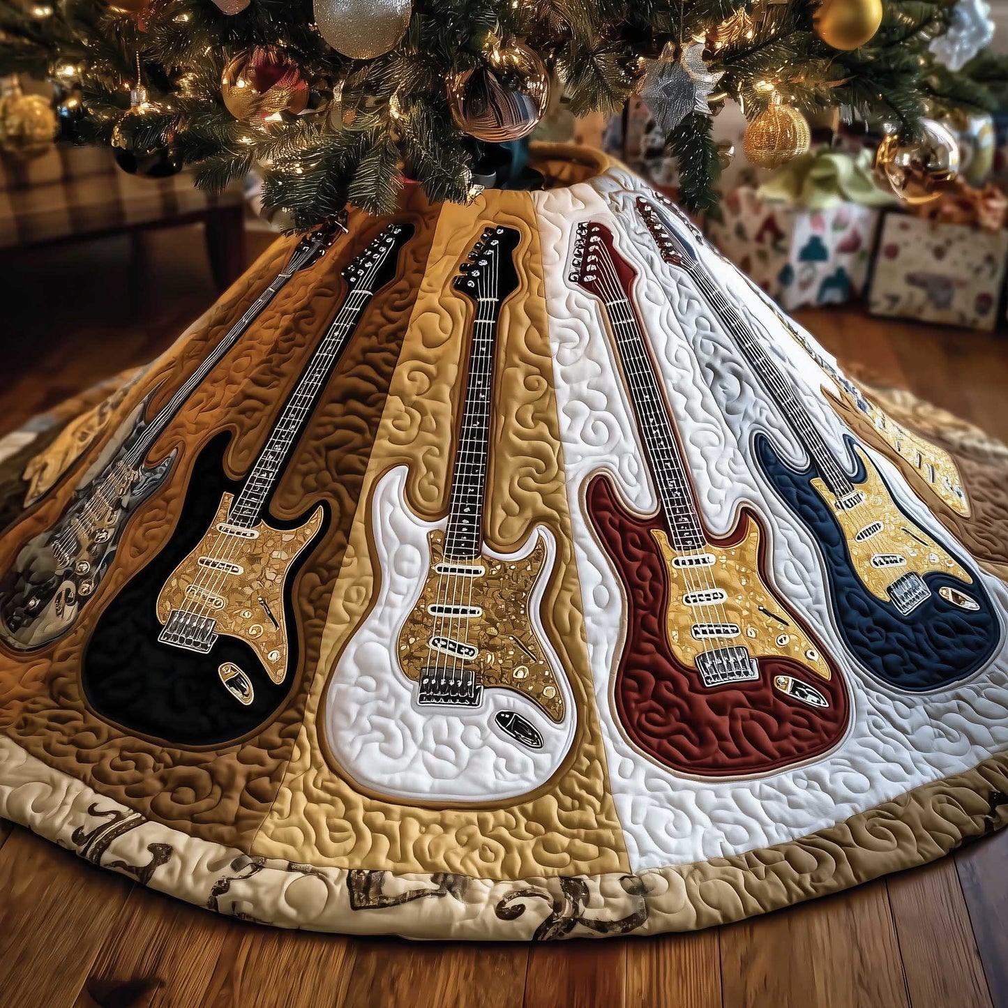 Rock 'n' Roll Quilted Tree Skirt GFTOTP13601