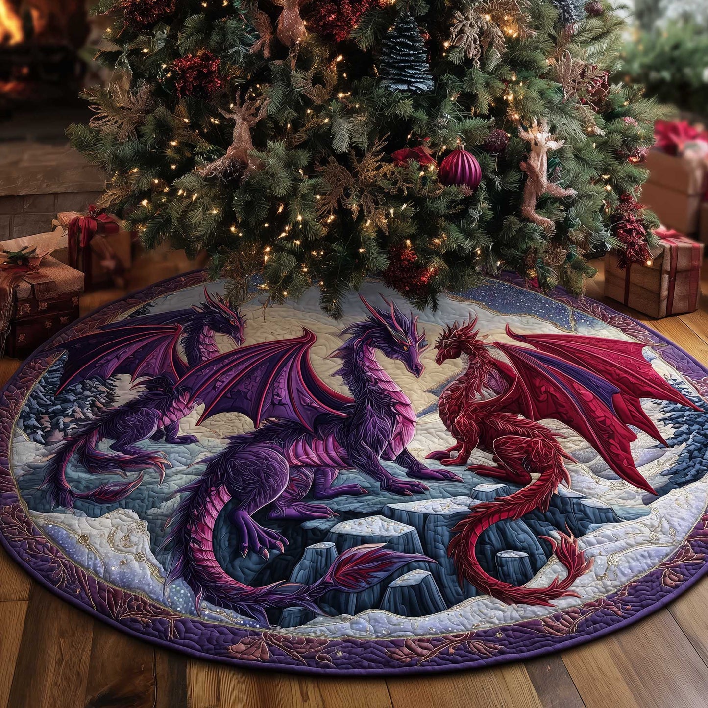Mythical Guardian Quilted Tree Skirt GFTOTP13615