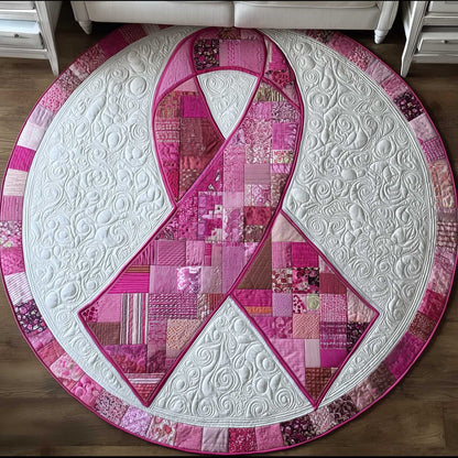 Breast Cancer Ribbon Quilted Round Mat GFTOTP13629