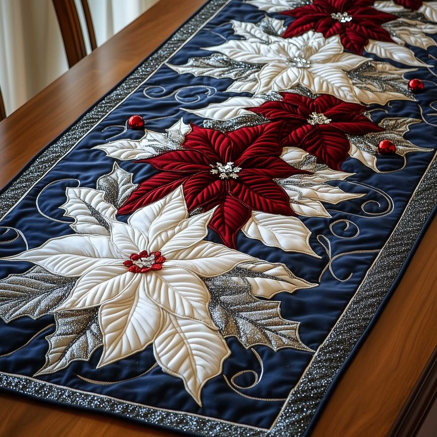 Holiday Petal Quilted Table Runner GFTOTP13646