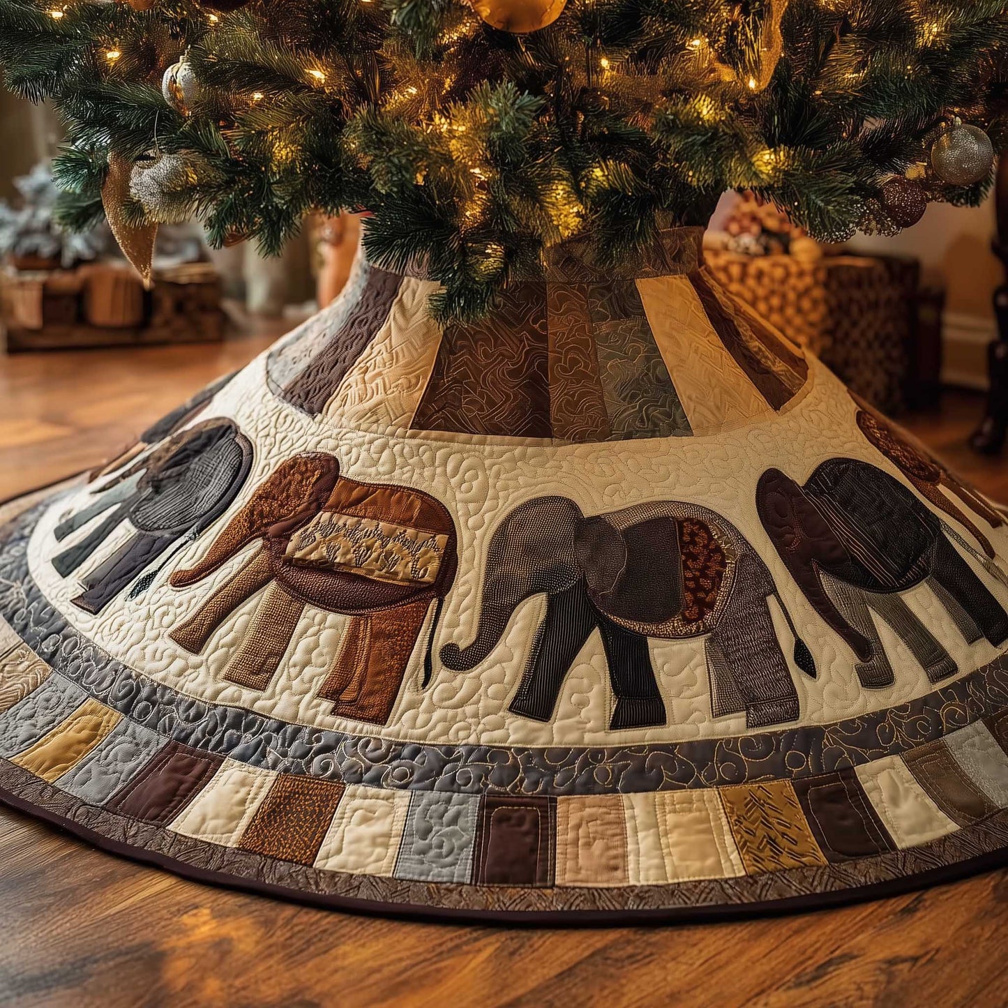 Safari Holiday Quilted Tree Skirt GFTOTP13650