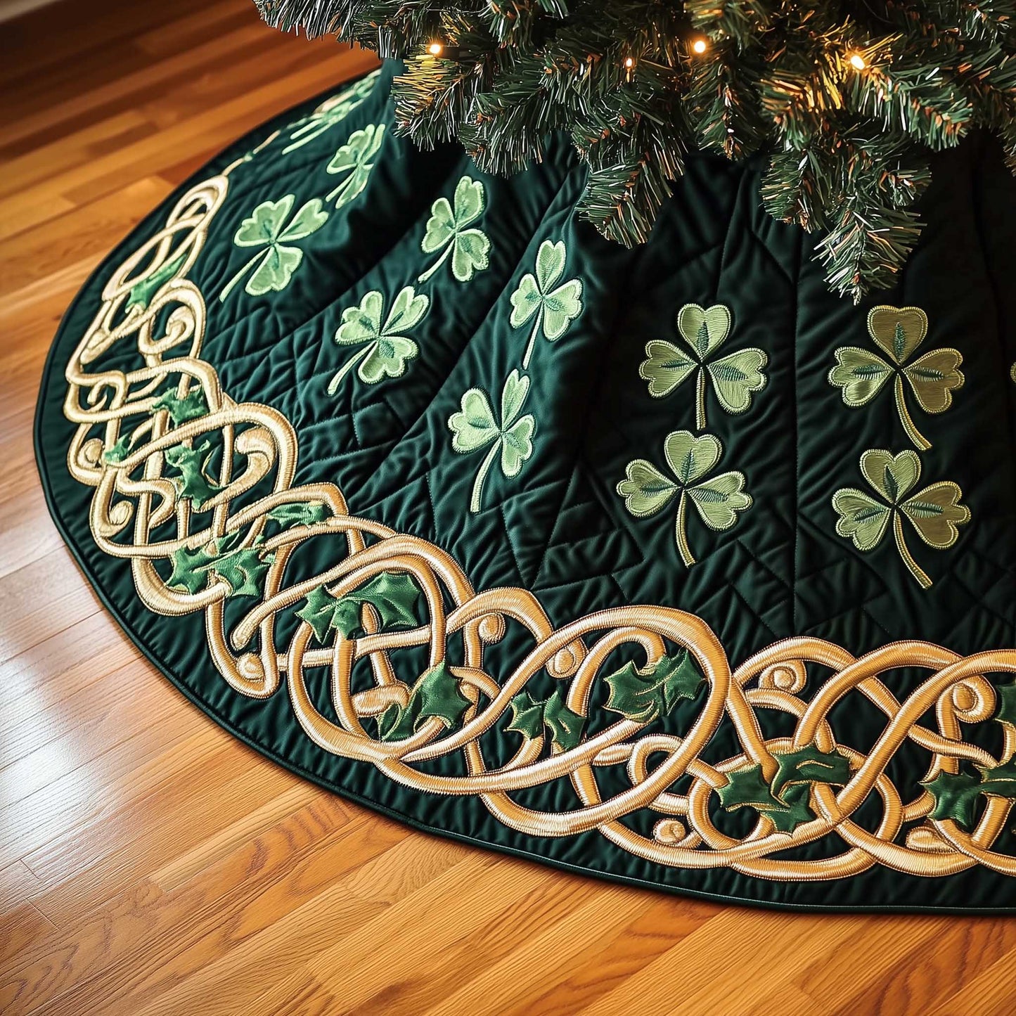 Irish Shamrock Quilted Tree Skirt GFTOTP13687