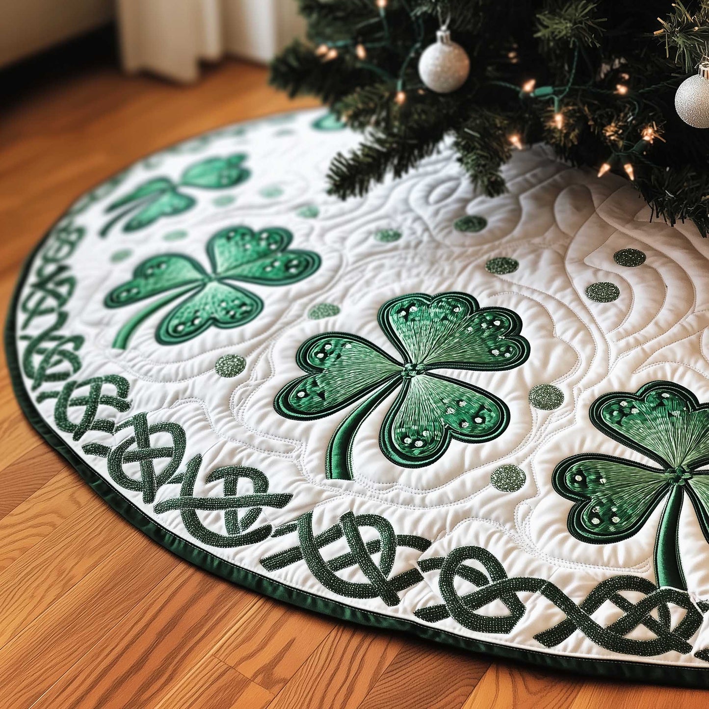 Irish Shamrock Quilted Tree Skirt GFTOTP13689