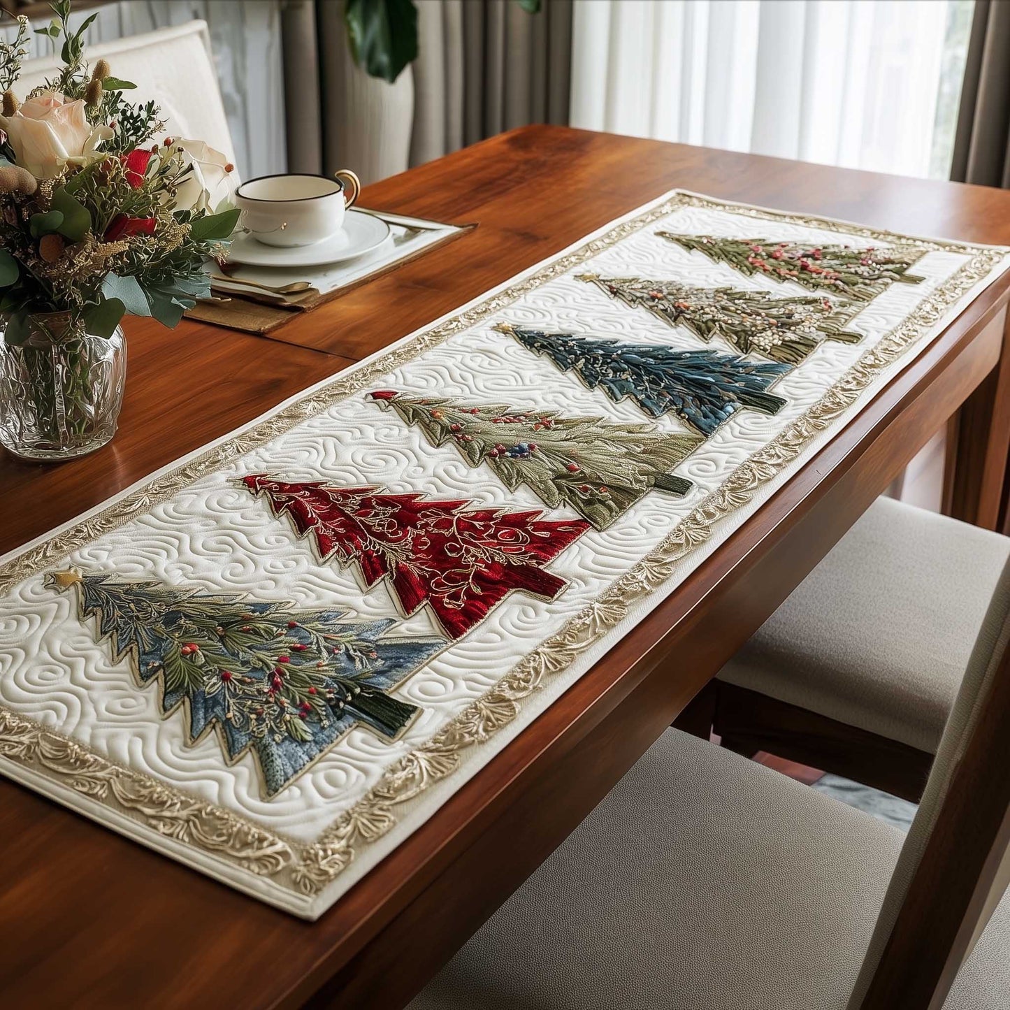 Christmas Tree Quilted Table Runner GFTOTP13719