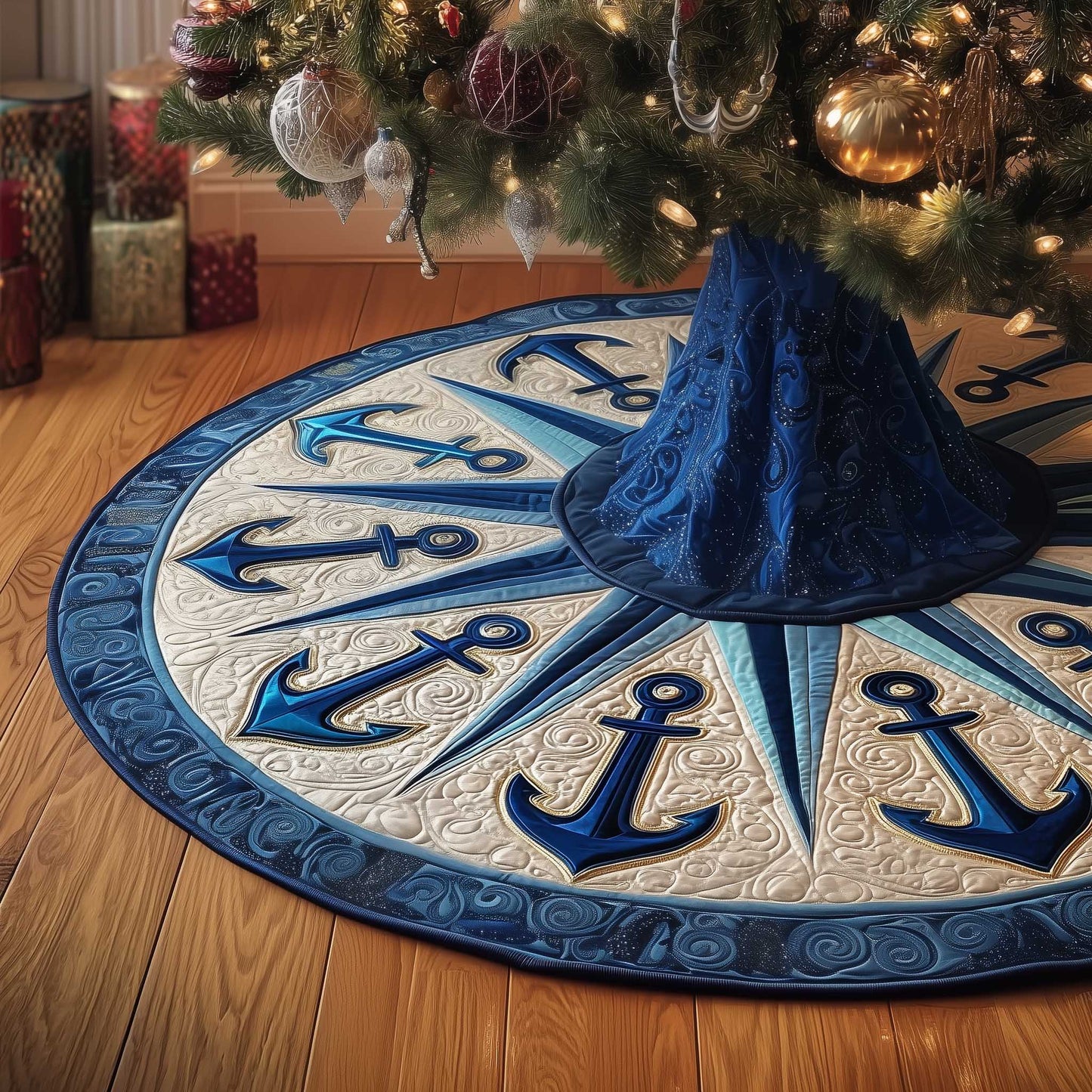 Nautical Anchor Quilted Tree Skirt GFTOTP13741