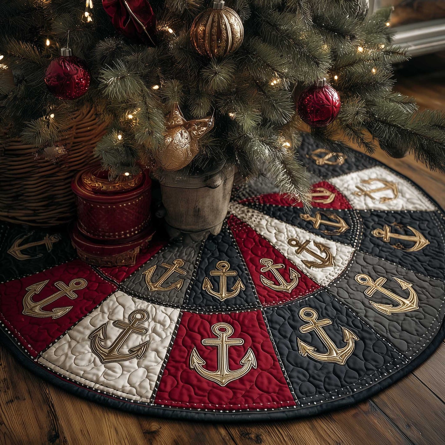 Nautical Anchor Quilted Tree Skirt GFTOTP13744