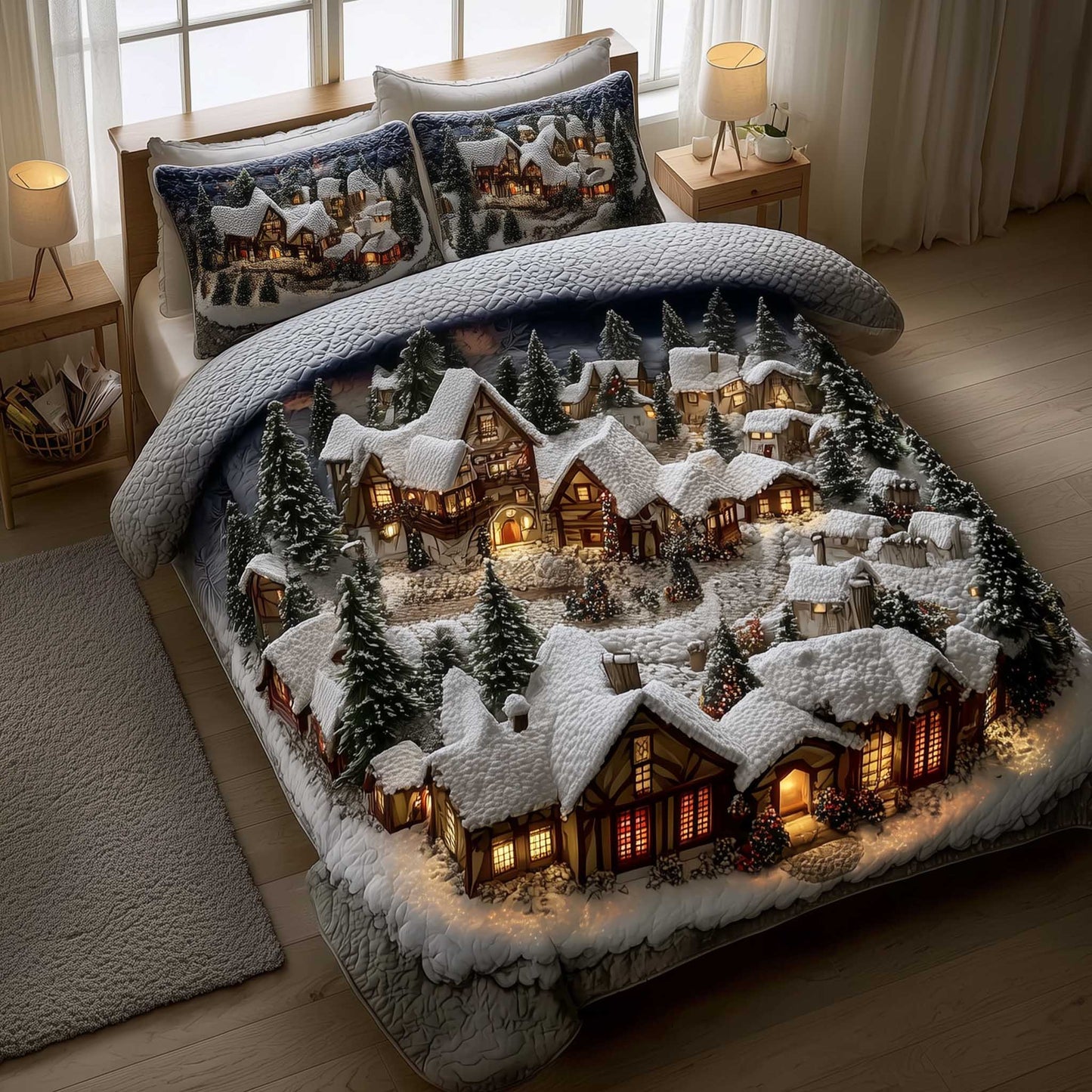 Holiday Townscape Duvet Cover Set GFTOTP13759