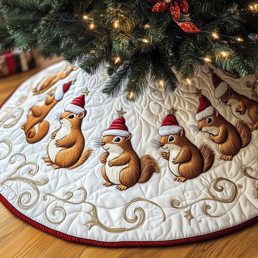 Festive Squirrel Quilted Tree Skirt GFTOTP1376