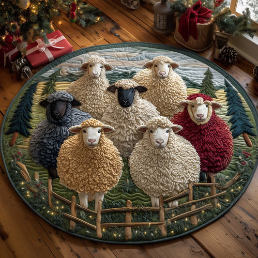 Woolly Meadow Quilted Round Mat GFTOTP13778