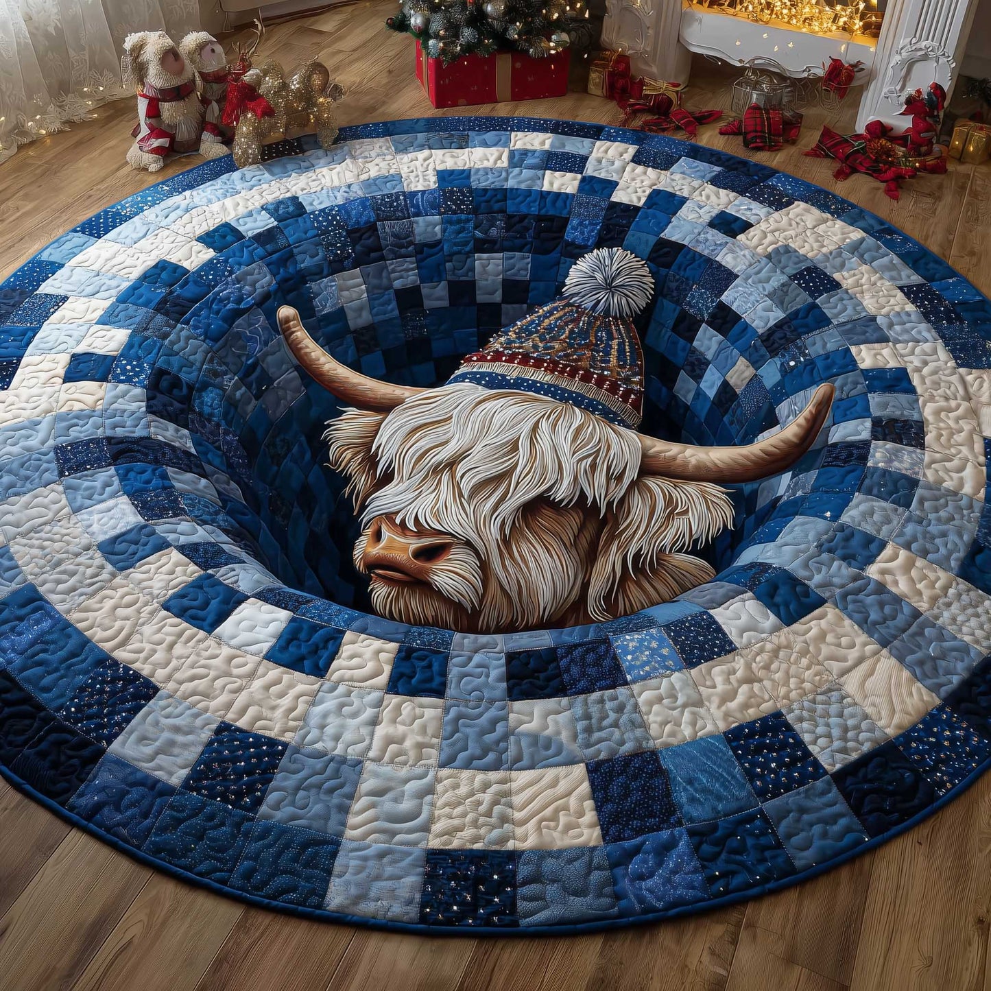 Frosted Homestead Quilted Round Mat GFTOTP13780