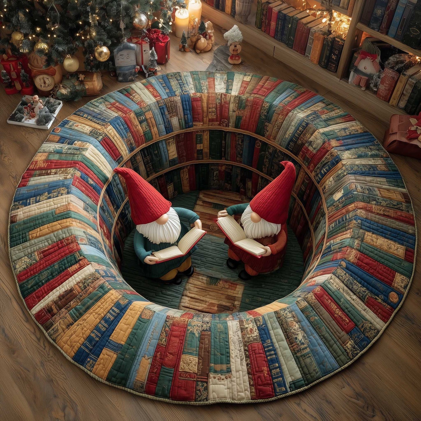 Literary Escape Quilted Round Mat GFTOTP13785