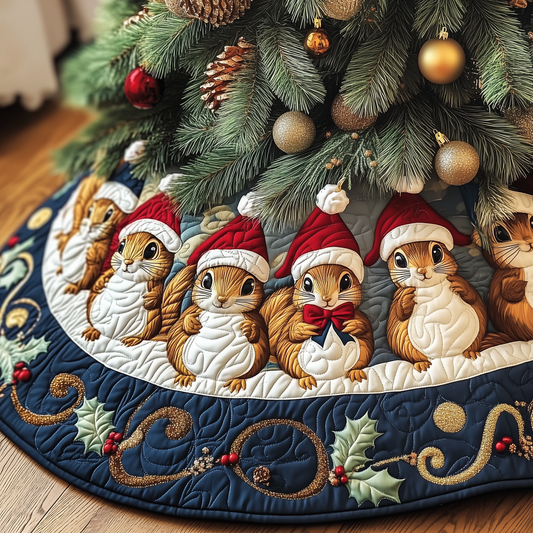 Festive Squirrel Quilted Tree Skirt GFTOTP1378