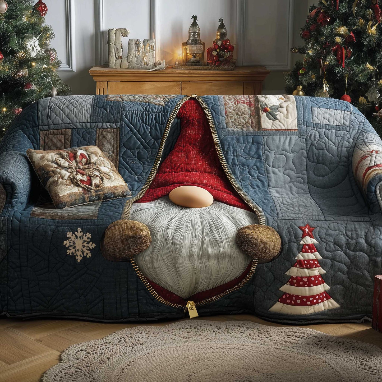 Holiday Glow Quilted Sofa Cover GFTOTP13794