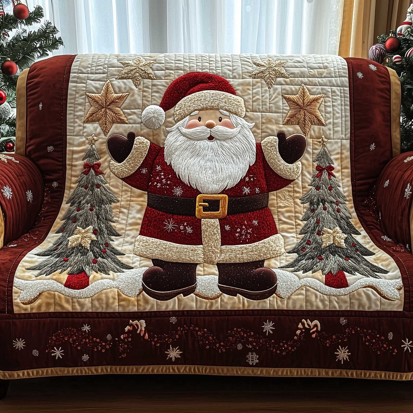 Holiday Glow Quilted Sofa Cover GFTOTP13799