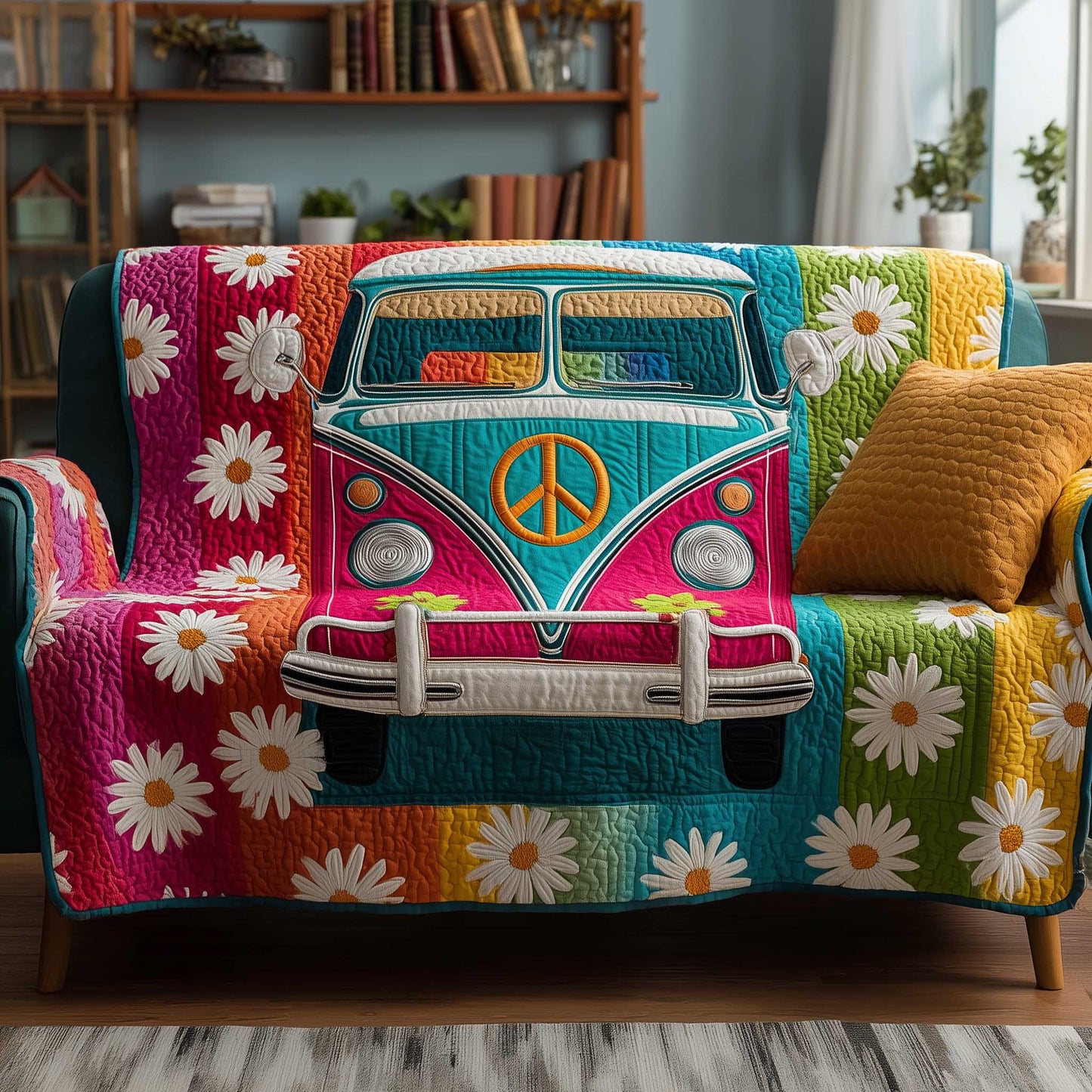 Hippie Van Quilted Sofa Cover GFTOTP13822