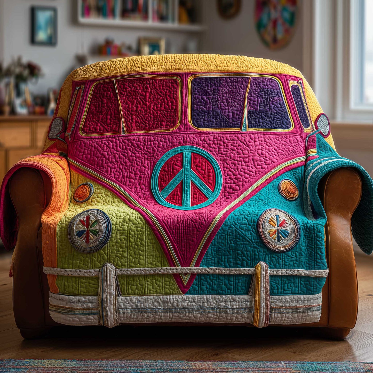 Hippie Van Quilted Sofa Cover GFTOTP13824