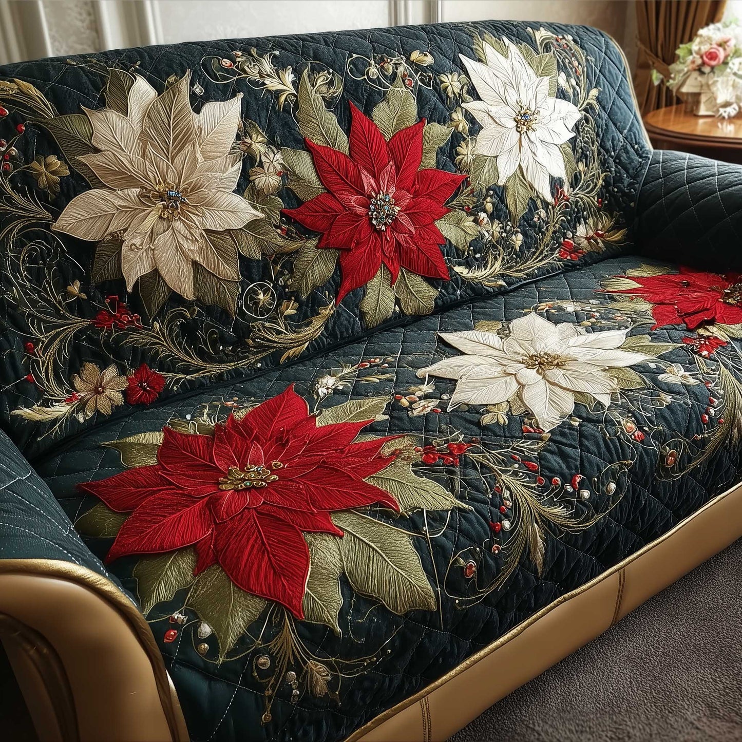 Holiday Glow Quilted Sofa Cover GFTOTP13831