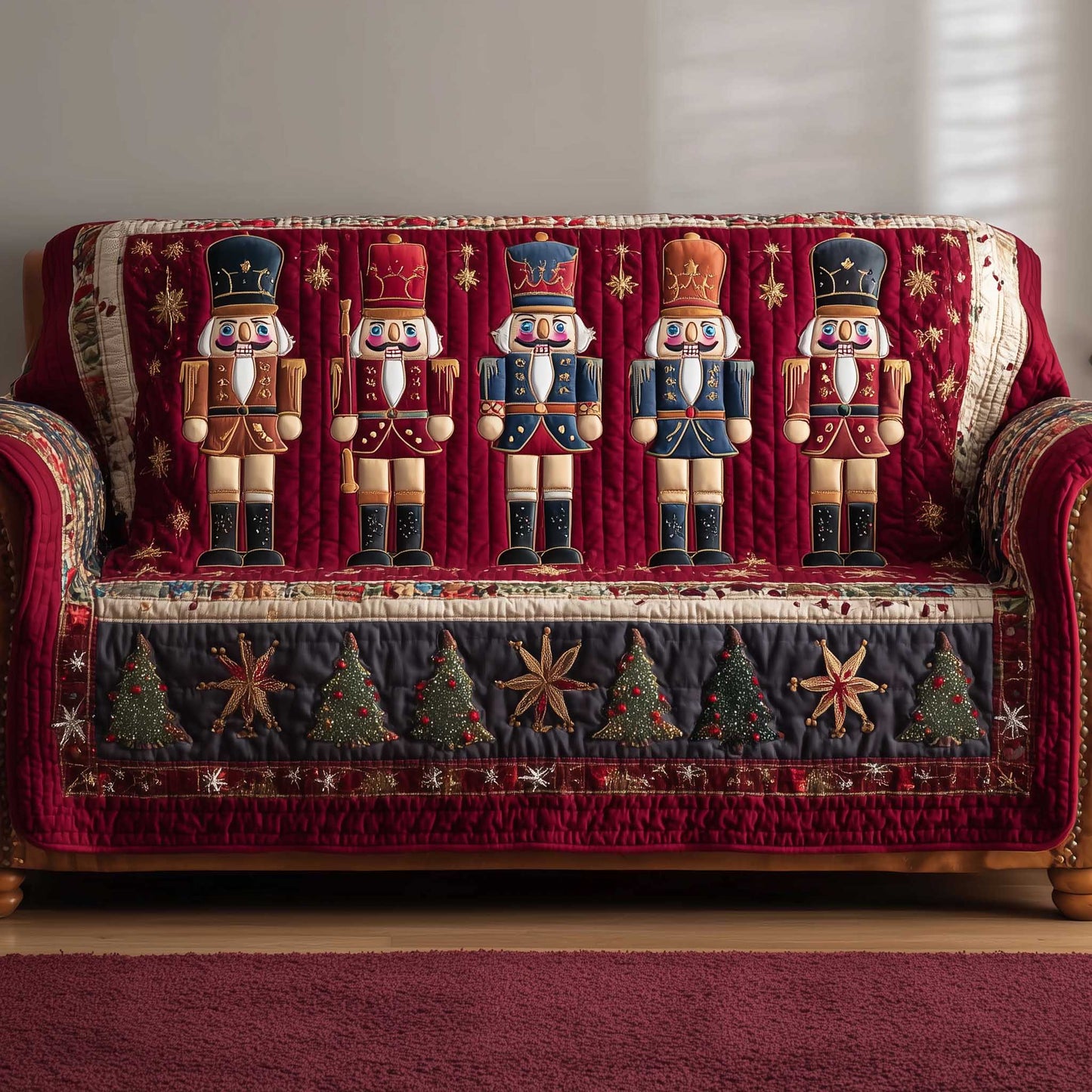 Festive Soldier Quilted Sofa Cover GFTOTP13855