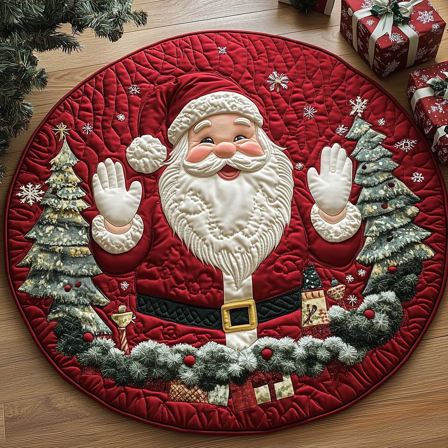 Holiday Glow Quilted Round Mat GFTOTP13860
