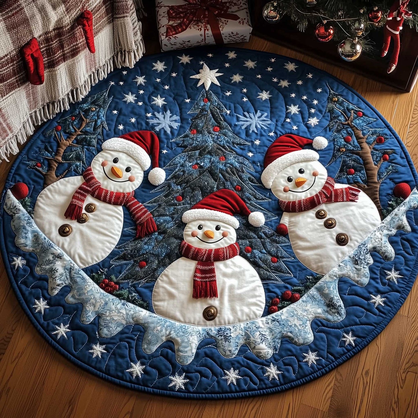 Holiday Glow Quilted Round Mat GFTOTP13861