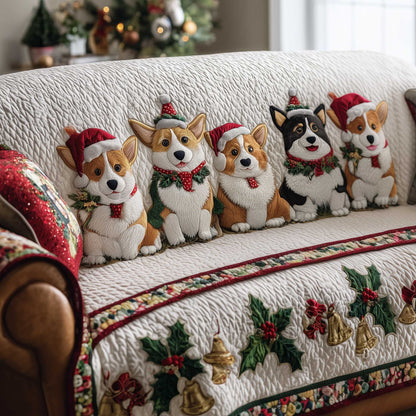 Jolly Corgi Quilted Sofa Cover GFTOTP13863