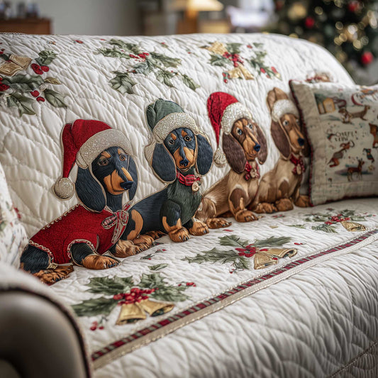 Jolly Dachshund Quilted Sofa Cover GFTOTP13868