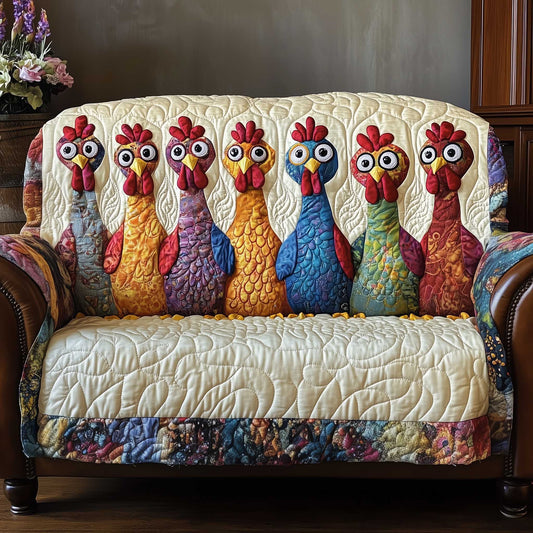 Funky Chicken Quilted Sofa Cover GFTOTP13887