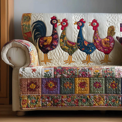 Funky Chicken Quilted Sofa Cover GFTOTP13889