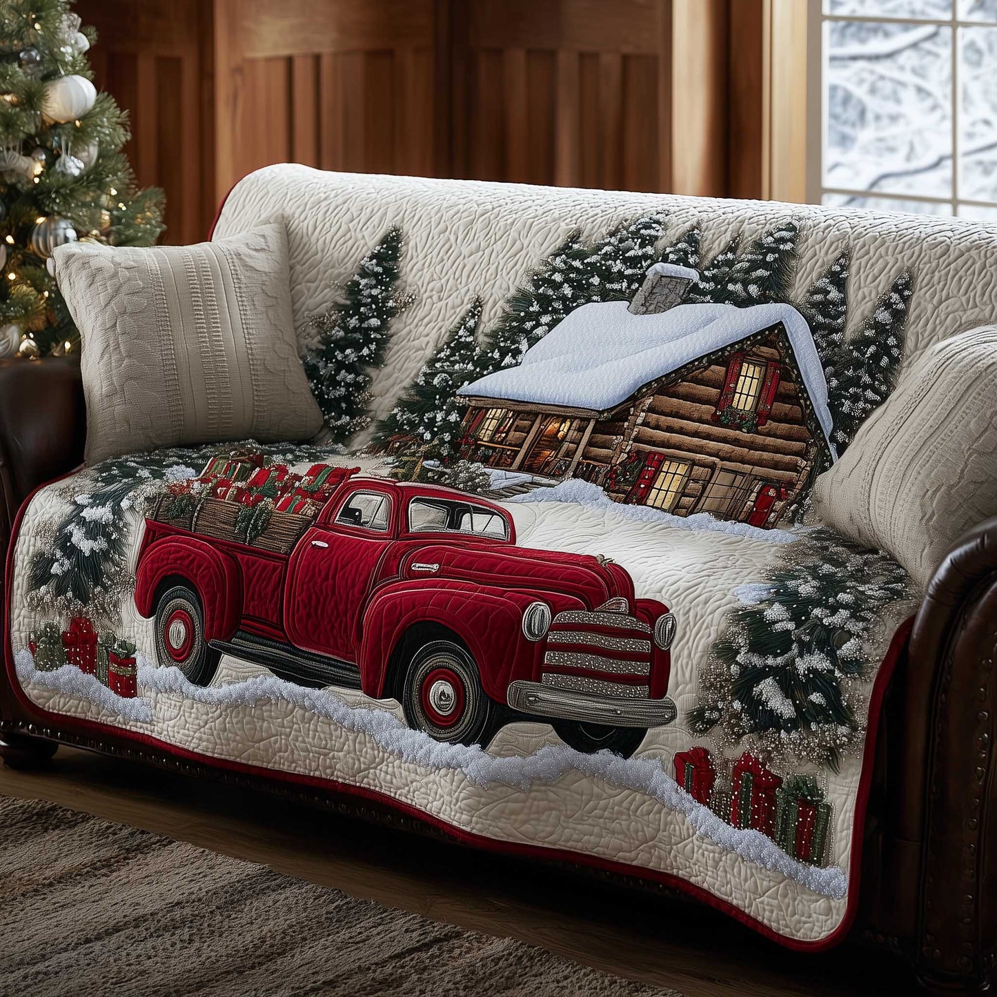 Christmas Wonderland Quilted Sofa Cover GFTOTP13919
